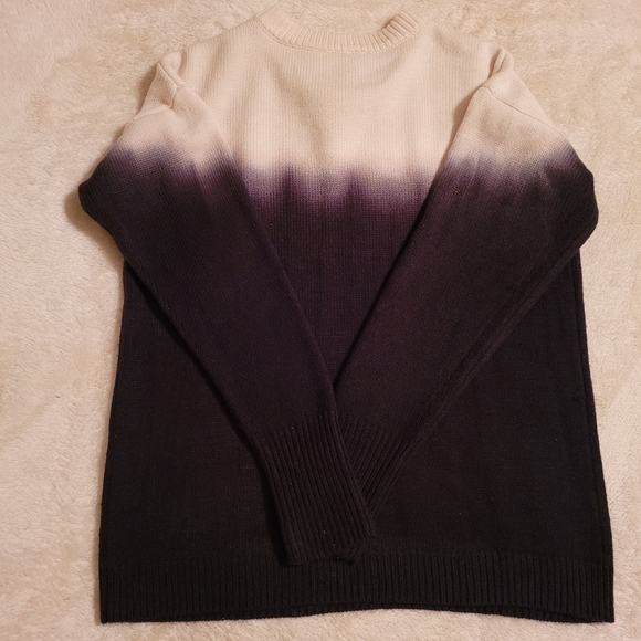 Vera Wang Tie Dye Ombre Black And White Women's Oversized Sweater, Size Medium - Picture 6 of 6